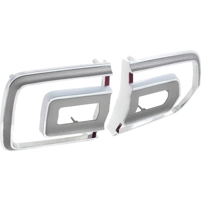 OER 1968 Plymouth GTX, Tail Lamp Bezels, with Hardware, Die-Cast, RH & LH, Pair MB2162