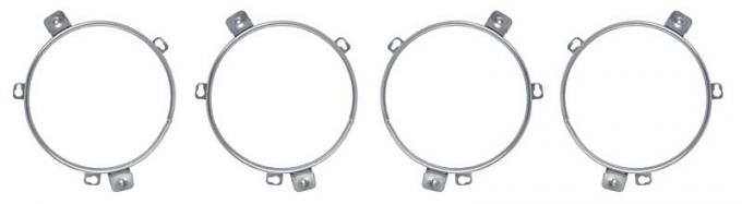 1970-72 Dodge/Plymouth, Headlamp Retaining Ring, For B-Body/C-Body, 5-3/4" With 5-Tabs, Set of Four