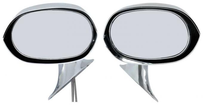 OER 1973-74 B-Body Chrome Racing Door Mirrors With Remote *881368