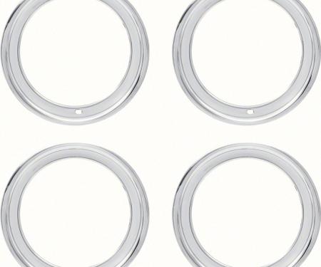 OER 15" Stainless Steel 3" Deep Rally Wheel Trim Ring Set 9796696