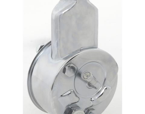 OER 1962-69 Buick, Chevy, GMC, Olds, Chrome Power Steering Pump, with "Banjo Style" Reservoir, 6 & 8 Cyl, 283, 327, 346, 401, New, Not Rebuilt NP6083C
