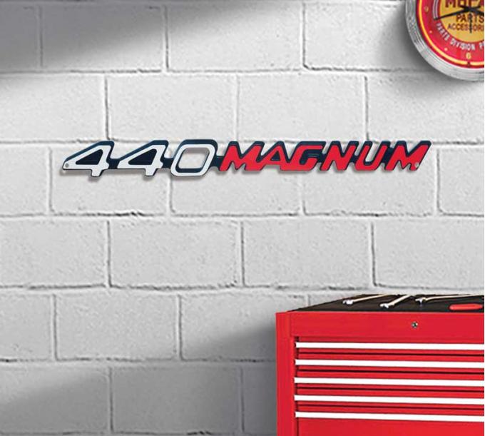 OER Photorealistic Metal Sign, 440 Magnum Logo, Measures 20" X 2" PS500111