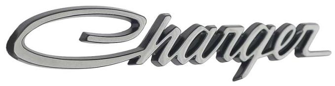 1973-74 Dodge Charger, "Charger" Outer Door Emblem, Adhesive Backed, Mopar Licensed