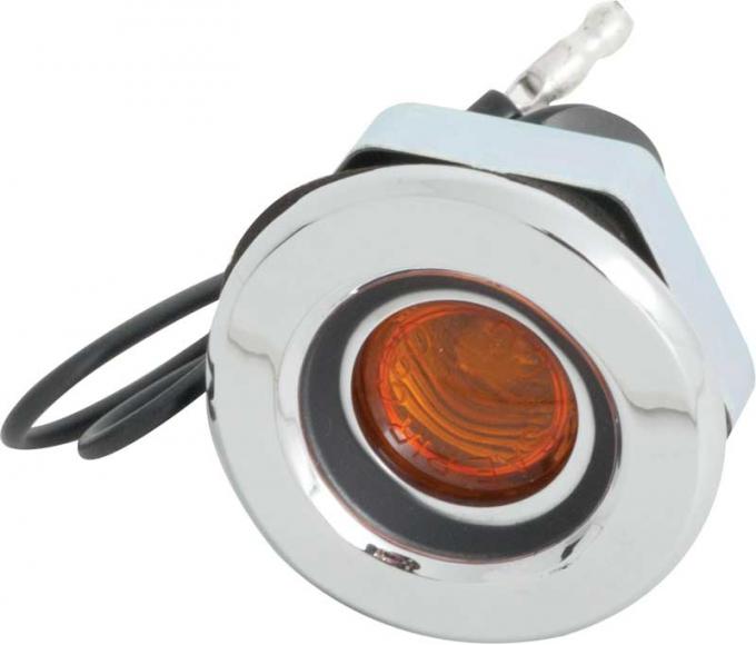 OER 1968 Dodge Dart, Charger, Front Side Marker Lamp Assembly, Curved Style, Amber Lens, Made in the USA! MD2054B