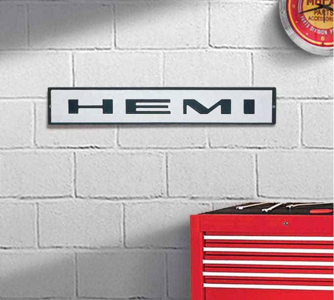 OER Photorealistic Metal Sign, Hemi Logo, Measures 20" X 3" PS500126