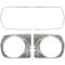 1970 Barracuda, Cuda, Headlamp Bezel Set, With Stainless Steel Trim Moldings, Textured Argent Silver