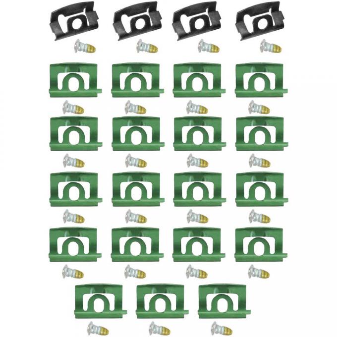 1968-76 Dodge Dart, Plymouth Scamp, Front Windshield Molding Clip Set, 23 Piece Set