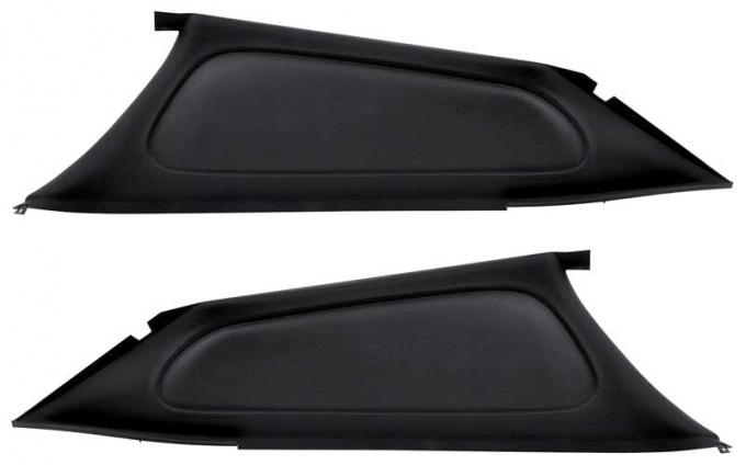 OER 1971-72 Dodge Charger, Interior Rear Sail Panel, Black, Pair 748617
