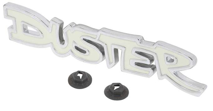 OER 1972-76 Plymouth Duster, "Duster" Front Fender, Rear Panel Emblem, Mopar Licensed, 3680304