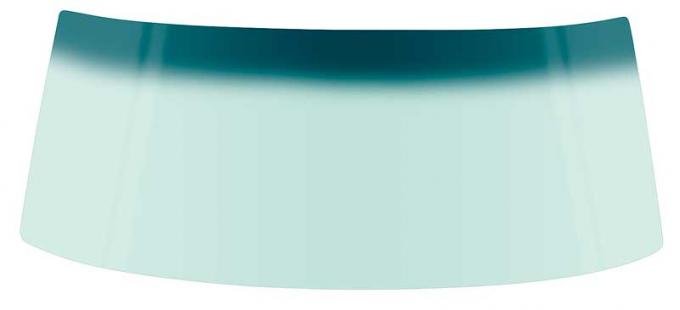 1967-75 Dodge, Plymouth A-Body, Front Windshield Glass, 2 & 4 Door Sedan, Lt Green Tint, with Blue/Green Upper Shaded Band