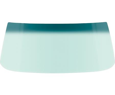 1976-89 Chrysler, Plymouth, Dodge F & M Body, Front Windshield Glass, Light Green Tint, with Blue/Green Upper Shaded Band