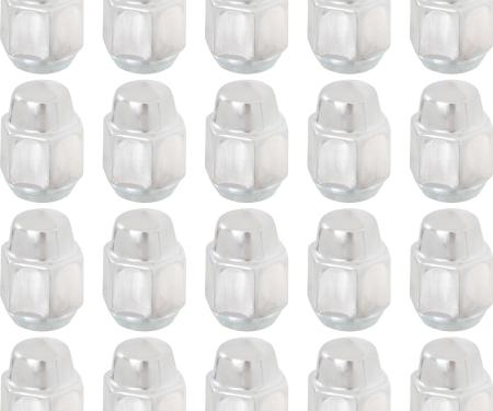 1967-81 Camaro, Chevelle, Impala SS, Z28, Pontiac Rally II, Wheel Lug Nut, Short Capped Short Crown, 7/16"-20, Stainless Steel, 20 Piece Set