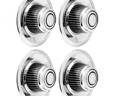 OER 4 Piece Chrome Plastic Tall Rally Wheel Derby Cap Set *WR1013