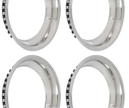 OER Rally Wheel Trim Ring, 15" x 8", 3" Deep, Stainless Steel, Fits GM Vehicles, Set of 4 9796696