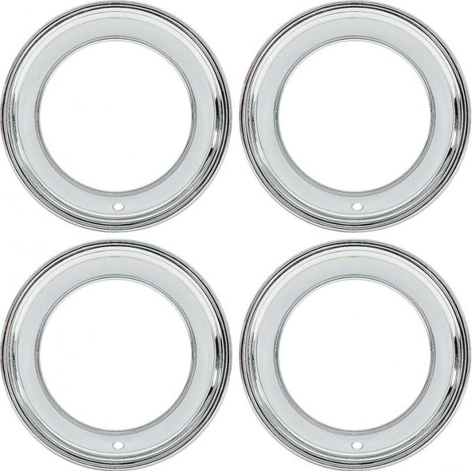 OER 1969-76 Mopar A-B-E Bodies With California Chrome 15 X 7" Or 15 X 8" Trim Wheel Ring Set (3" Deep) MP500668