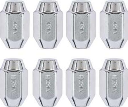 OER Chrome Lug Nut Set (20: 10 - 7/16"X 20 RH - 10 - 7/16"X 20 LH Thread With 13/16" Hex Head) WK8120