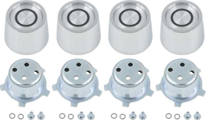 OER 1967-76 Dodge, Plymouth, Wheel Center Cap Set, For Magnum 500 / Road Wheels, with Installation Hardware, Set of 4 MD2307