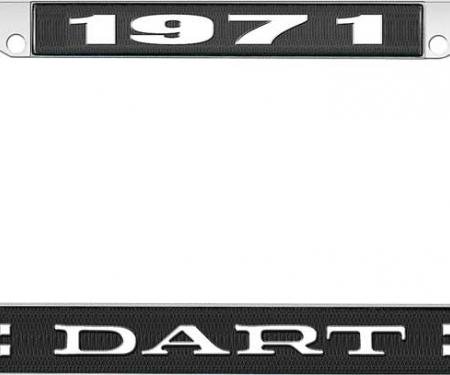 OER 1971 Dart License Plate Frame - Black and Chrome with White Lettering LF120171A