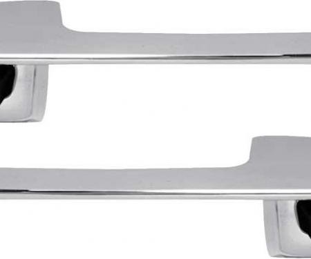 OER 1968-69 Mopar A & B Body Front Outer Door Handle Set With Black Buttons MD4231