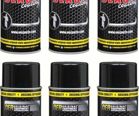 OER "Factory Black" Semi Gloss Black Paint Case of 6 - 16 Oz Aerosol Cans *K89593