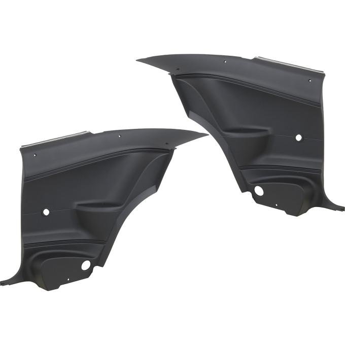 1970-74 Plymouth Barracuda, Cuda, Coupe Models, Interior Rear Side Panels, Black, Pair