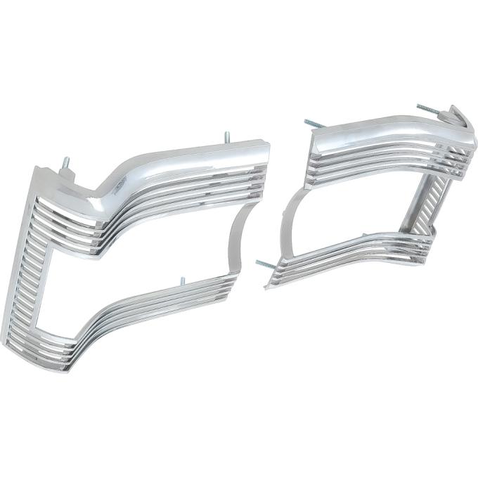 OER 1967 Plymouth GTX, Satellite, Tail Lamp Bezels, Argent Silver Inner Section, Pair MB1986