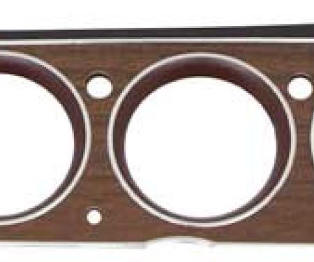 OER 1970-71 Mopar E-Body, Woodgrain Rallye Gauge and Switch Panel Bezel Set, Hardtop, 4 Switch ME1484