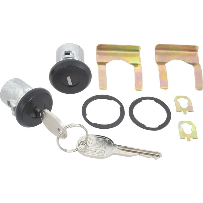OER 1961-87 Buick, Chevrolet, Pontiac, Olds, Door Lock Set, with Generic Logo Keys, Black 609833