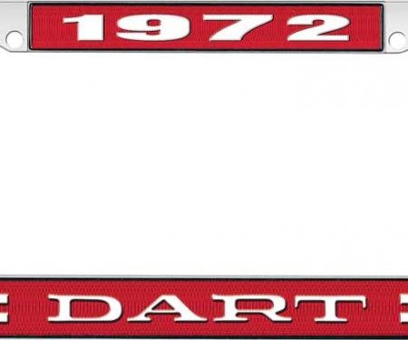 OER 1972 Dart License Plate Frame - Red and Chrome with White Lettering LF120172C