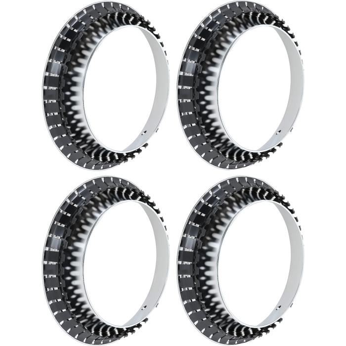 OER 15 Inch Chrome Wheel Trim Ring Set (3 Deep) - Fits Dart Charger Satellite GTX - 4 Pack