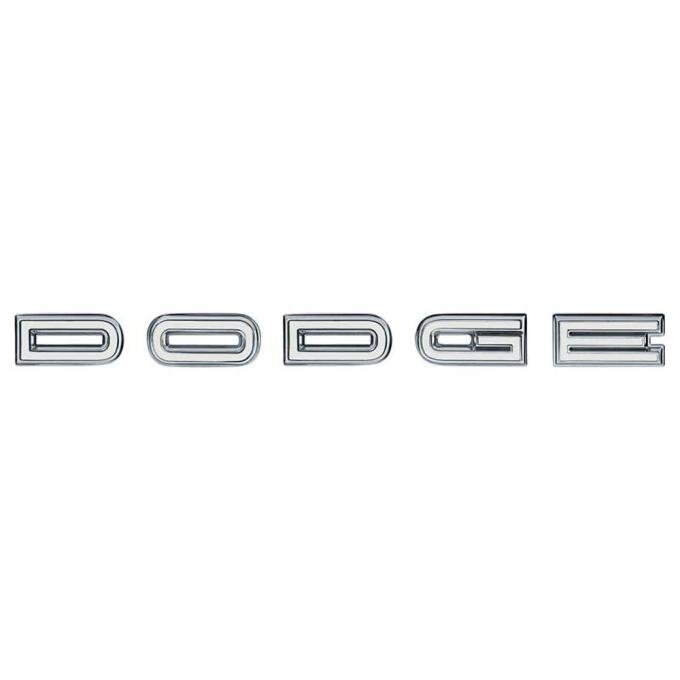 OER 1968 Dodge Coronet, DODGE Tail Panel Emblem, 5 Piece Letter Set, Mopar Licensed RM4225