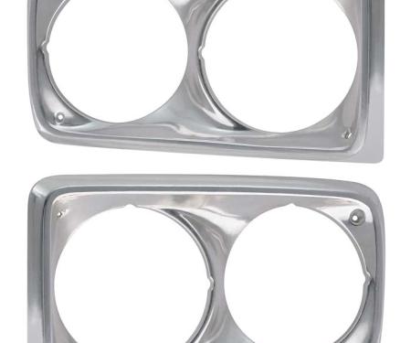 OER 1973-74 Plymouth GTX, Road Runner, Satellite, Sebring, Sebring Plus, Headlamp Bezel Set, Pair *MB9932