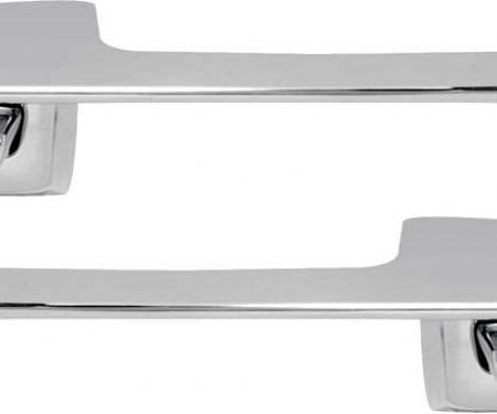 OER 1967-70 Mopar A & B-Body Front Outer Door Handle Set with Chrome Buttons MB2262