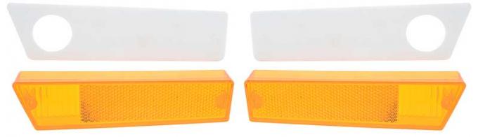 OER 1970 Charger, Coronet, Front Side Marker Lens and Gasket Set , Amber, Pair MB2103