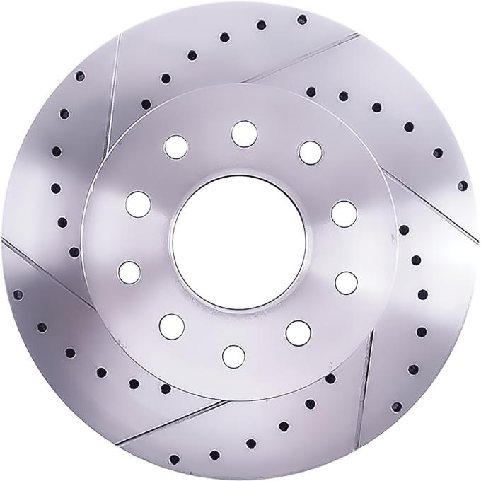 OER 1962-72 Dodge, Plymouth A, B, E-Body Rear Disc Brake Cinverted Models, Brake Rotor, Rear, 11" Diameter, 5x4" and 5x4.5" Lug Pattern, Drilled and Slotted, LH MN5568BL