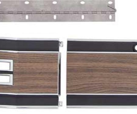 Mopar B-Body With Automatic Transmission 5 Piece Woodgrain Console Trim Set, 1969-1970