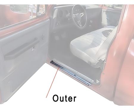 1972-93 Dodge Pickup Truck, D/W Series, Outer Door Sill Plate, LH or RH, Each