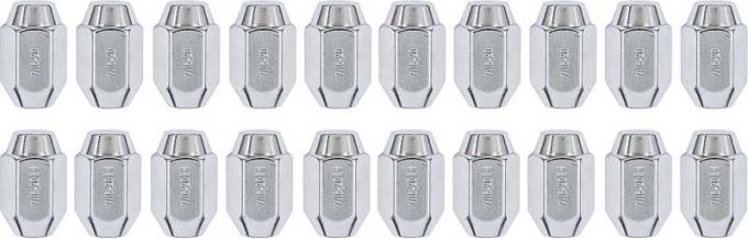 OER Chrome Lug Nut Set (20: 10 - 7/16"X 20 RH - 10 - 7/16"X 20 LH Thread With 13/16" Hex Head) WK8120