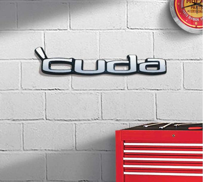 OER Photorealistic Metal Sign, 'Cuda Logo, Measures 20" X 4" PS500120