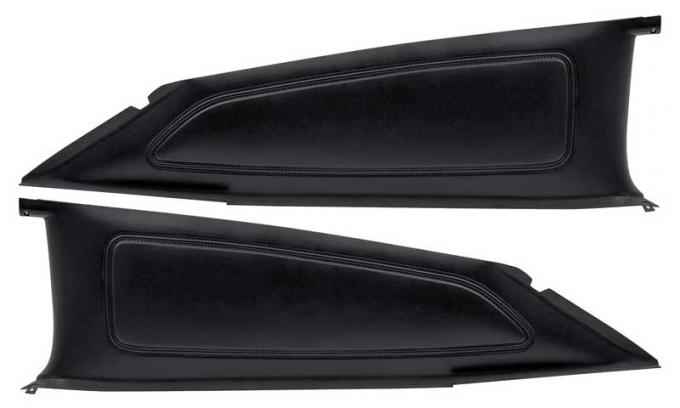 1971-72 Dodge Charger SE, Rear Interior Sail Panels, Black, Pair
