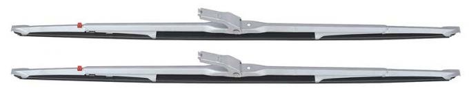 1966-70 Dodge, Plymouth, Wiper Blade Set, 16" Bayonet Style, ANCO Style, Long Frame, Satin, Pair