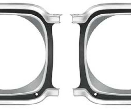 OER 1969 Plymouth Sport Satellite, GTX Headlamp Bezel Set *MB9924