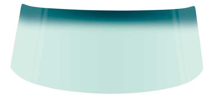 1964-65 Dodge, Plymouth B-Body, Front Windshield Glass, Green Tint, with Blue/Green Upper Shaded Band