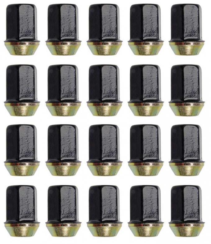 OER M12-1.50 Lug Nut Flat Top Capped - 19mm Hex Head, 32.5mm Length - Black - Set Of 20 *881198