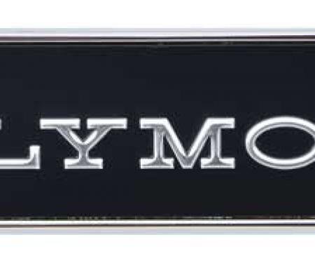 OER 1971-74 "By PLYMOUTH" Rear Panel Emblem for Barracuda and Cuda 3569542