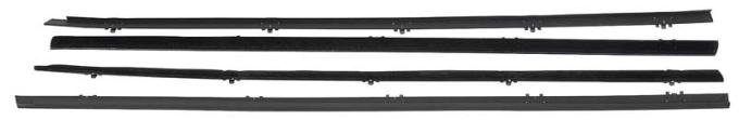 OER 1967-72 Chevrolet/GMC Truck/SUV, Beltline Weatherstrip, Door Windowfelt, Antirattle Seal Set, Black Bead, 4 piece *CR1071