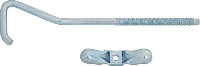 1968 Dodge, Plymouth B-Body, Spare Tire Mounting Bolt & Nut Set, 8" J-Bolt & Wing Nut