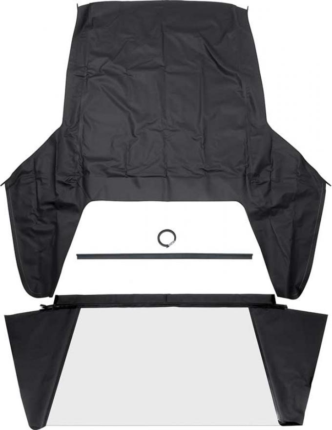 OER 1967-69 Dodge Dart, Convertible Rear Window, Plastic Curtain, Pinpoint Vinyl, Black MA156002