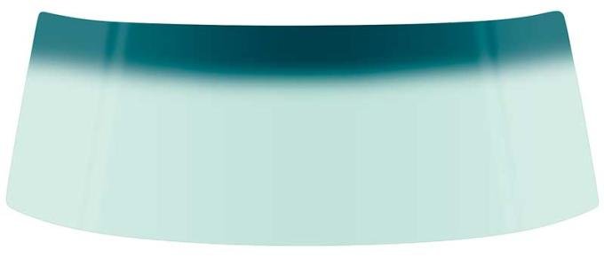 OER 1967-76 Dodge, Plymouth A-Body, Front Windshield Glass, 2 Door Hardtop & Convertible, Lt Green Tint, with Blue/Green Upper Shaded Band DW690T