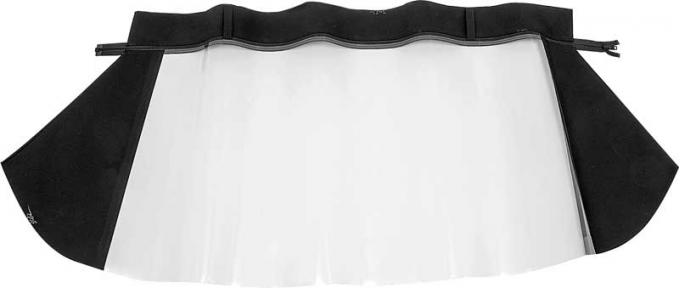 OER 1963-64 Plymouth Valiant, Convertible Rear Window, Plastic Curtain, Pinpoint Vinyl, Black MA156102